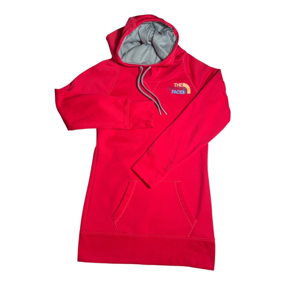The North Face Women's Sz S Pink/ Fuchsia Mock Neck Pullover Hoodie Logo-2181